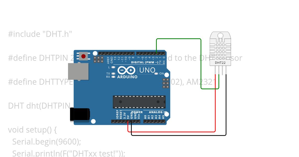 arduino uno DHT sensor simulation
