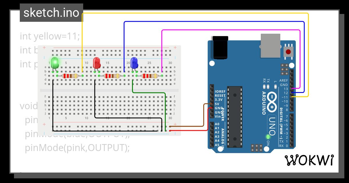 Led Lights Glow Copy (4) - Wokwi Esp32, Stm32, Arduino Simulator