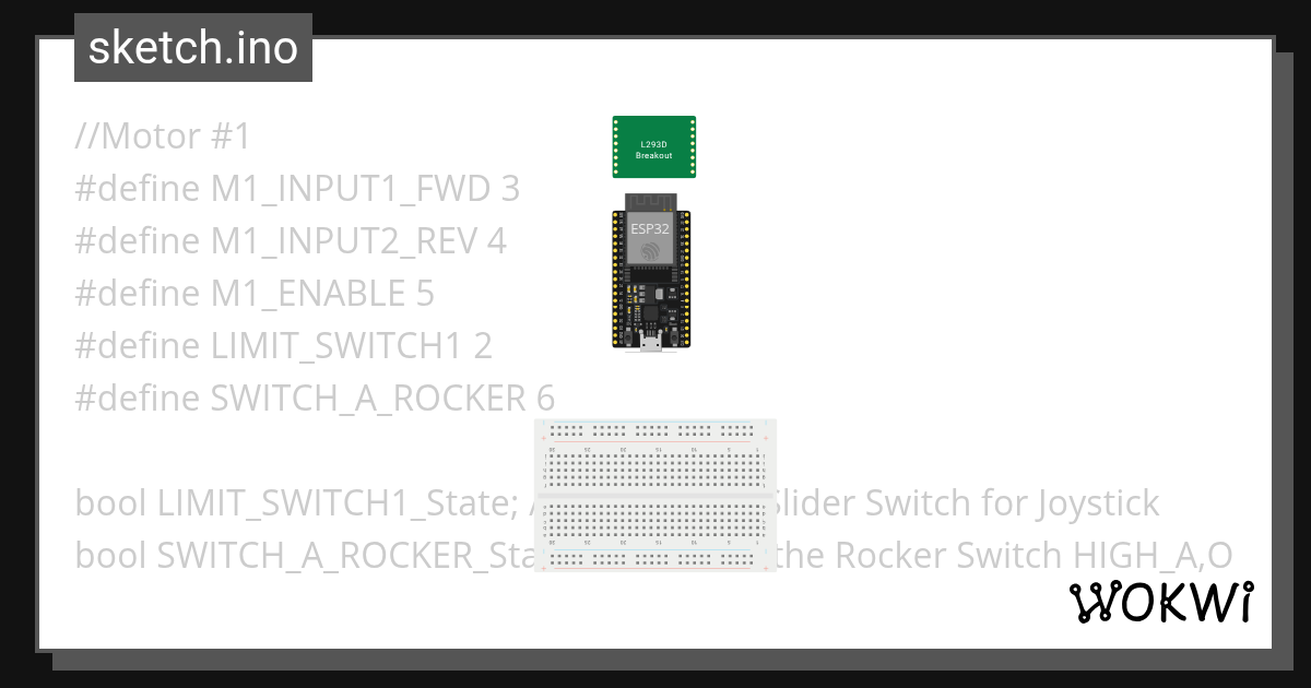 2 Motor code - Wokwi ESP32, STM32, Arduino Simulator
