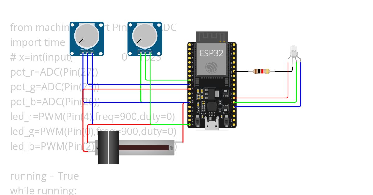 slide potentiometer ctrl RGB simulation