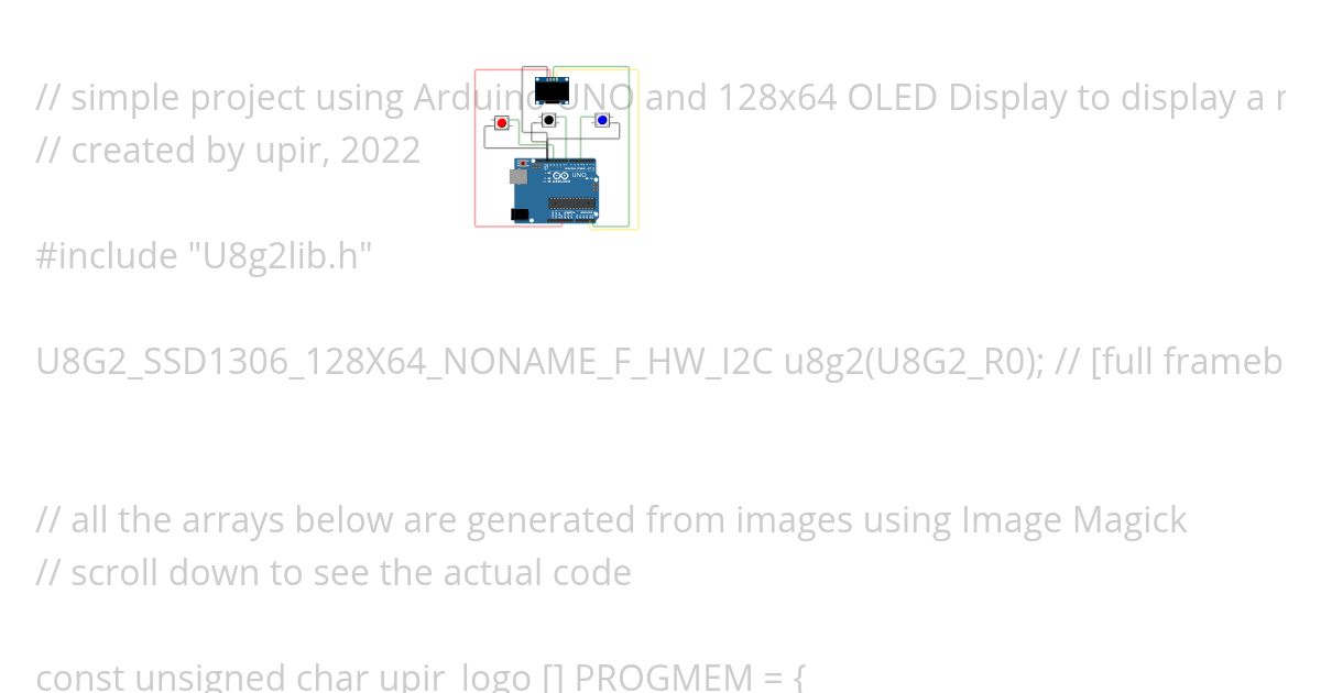 Upir OLED menu simulation