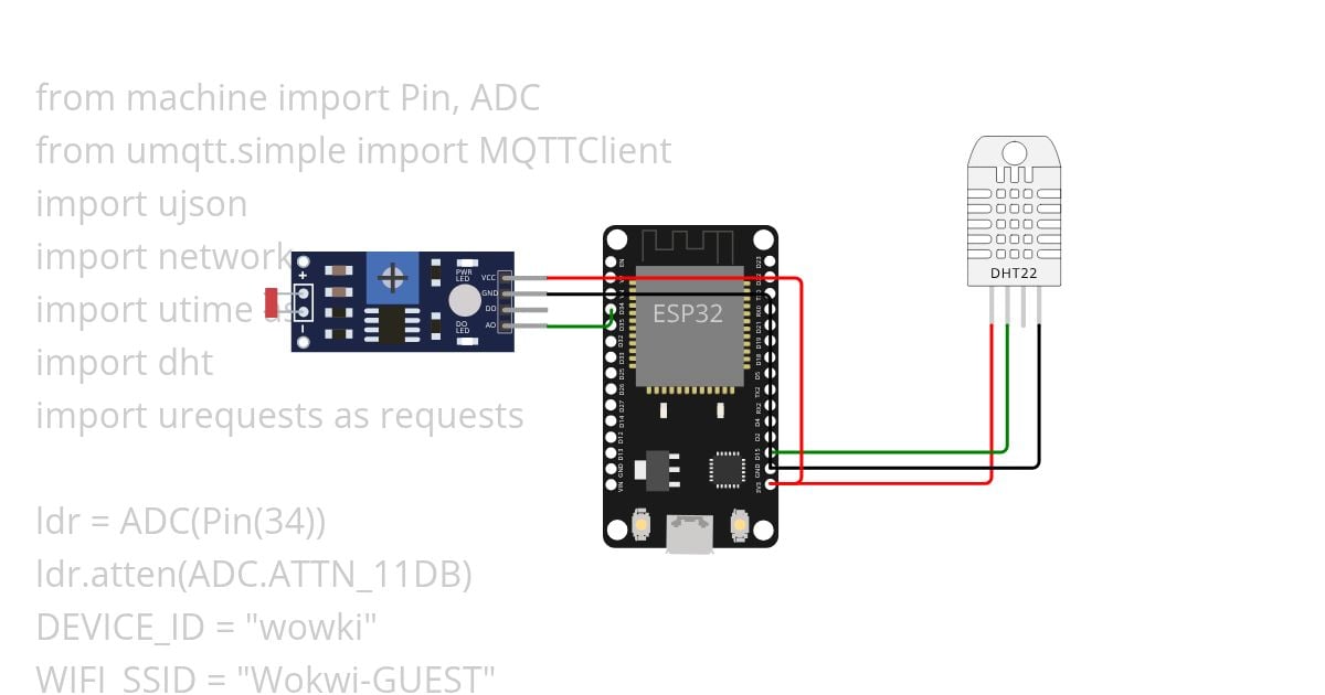 Development of IoT system with ESP32, MQTT &amp;  MicroPython simulation