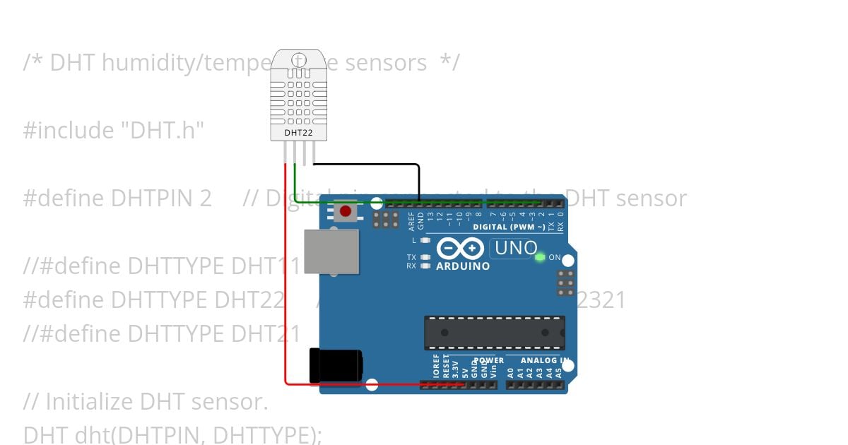 DHT humidity and temperature simulation