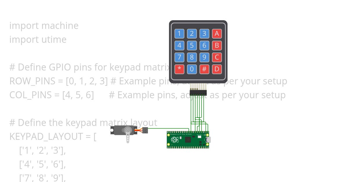 Electronic Safety Device for Door Lock with Rasperryy Pi Pico by BALAJI GODARI simulation