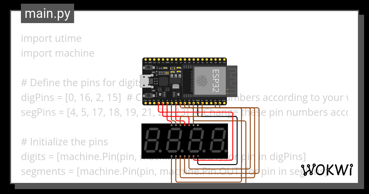 Esp 4 Digit 7 Seg Wokwi Esp32 Stm32 Arduino Simulator 8591