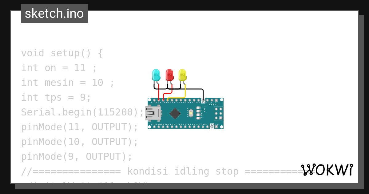 coding NANO idling stop - Wokwi ESP32, STM32, Arduino Simulator