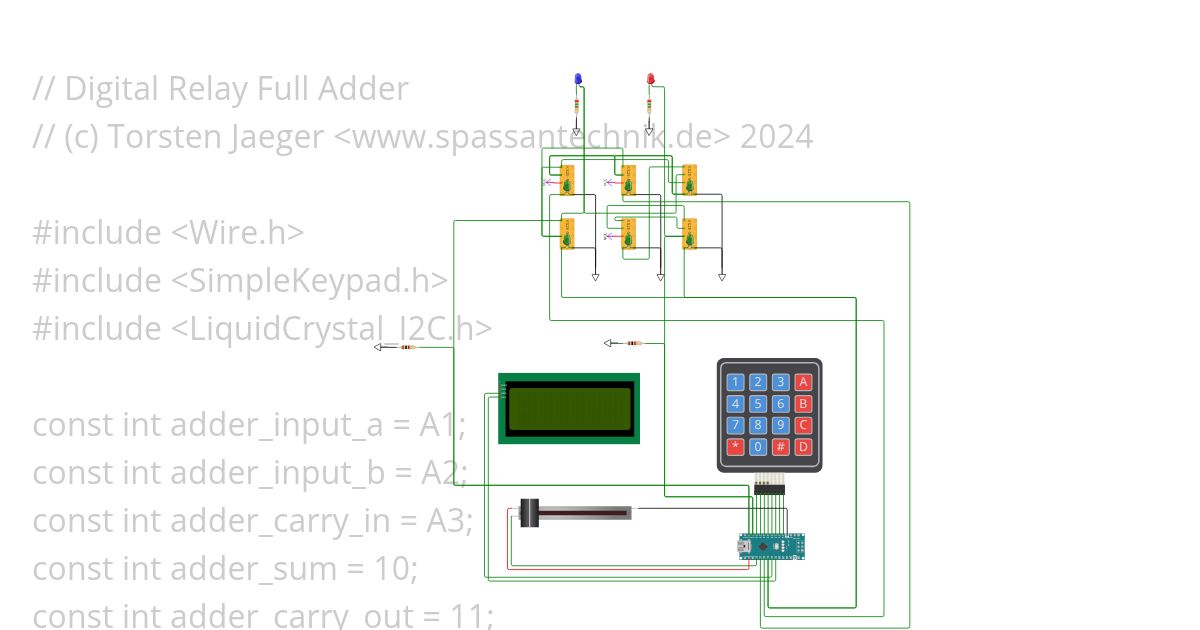 Digital-Relay-Adder simulation