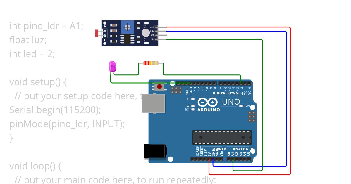 poste com LED simulation