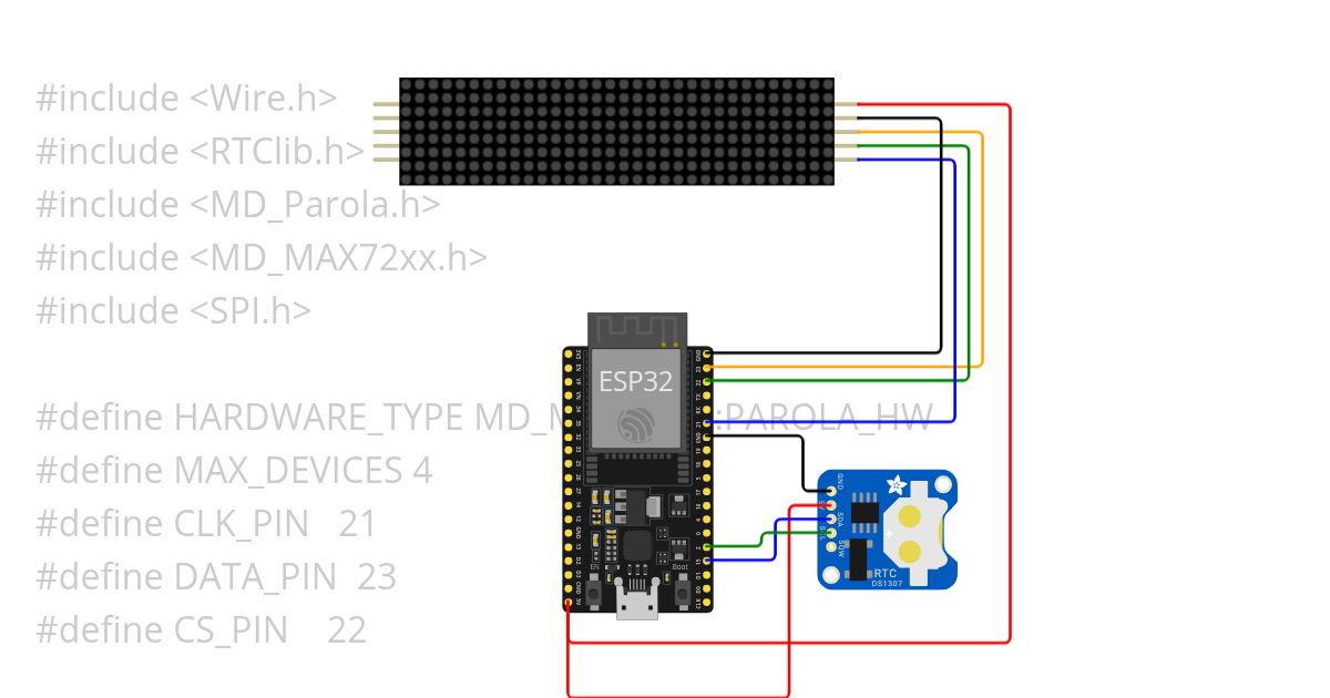 Reloj digital con sensor de temperatura y humedad simulation