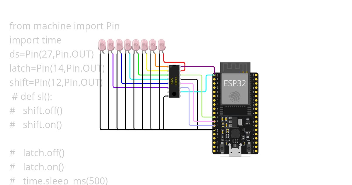 74HC595 simulation