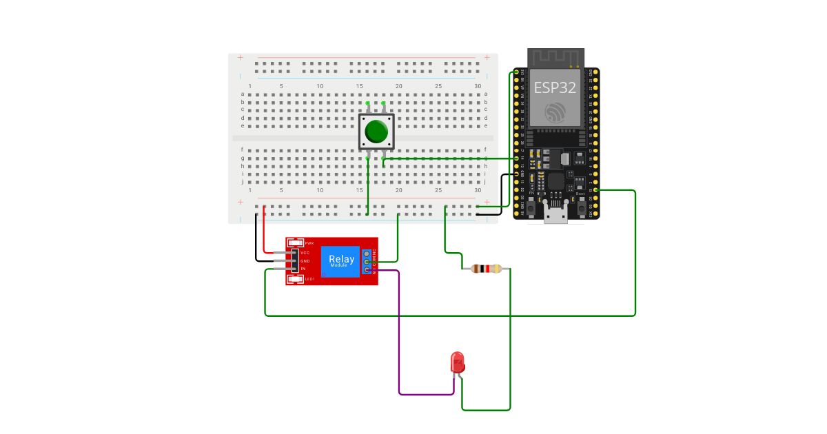 MLRG Act1: Push Button+Relay+ESP32 simulation