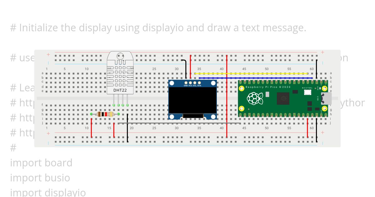 Pico with display & temperature sensor simulation