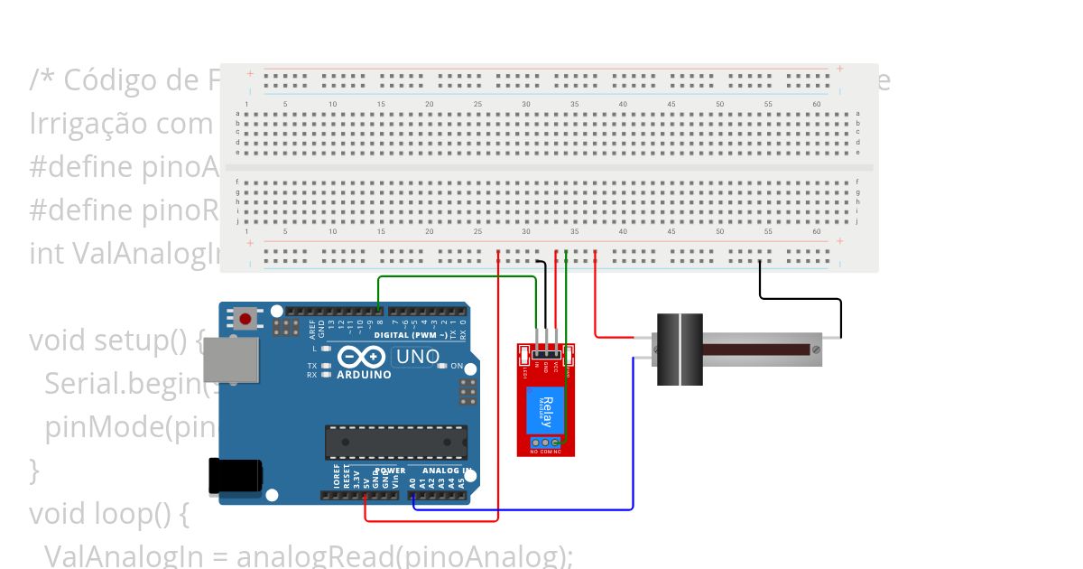 Sensor umidade solo simulation