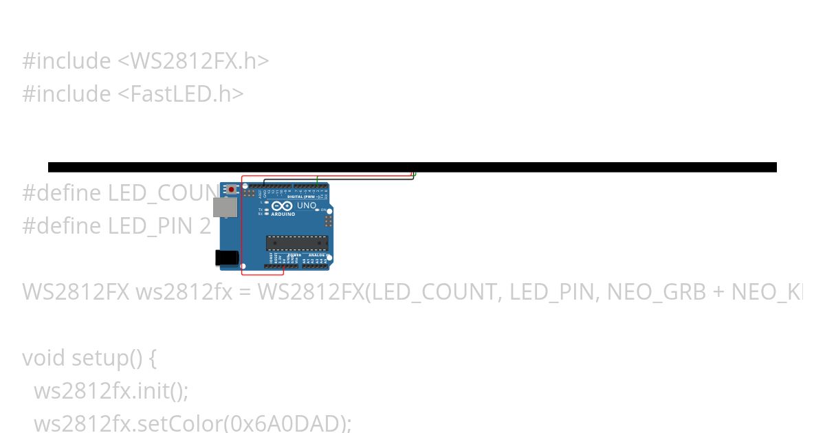 WS2812FX Running Color simulation
