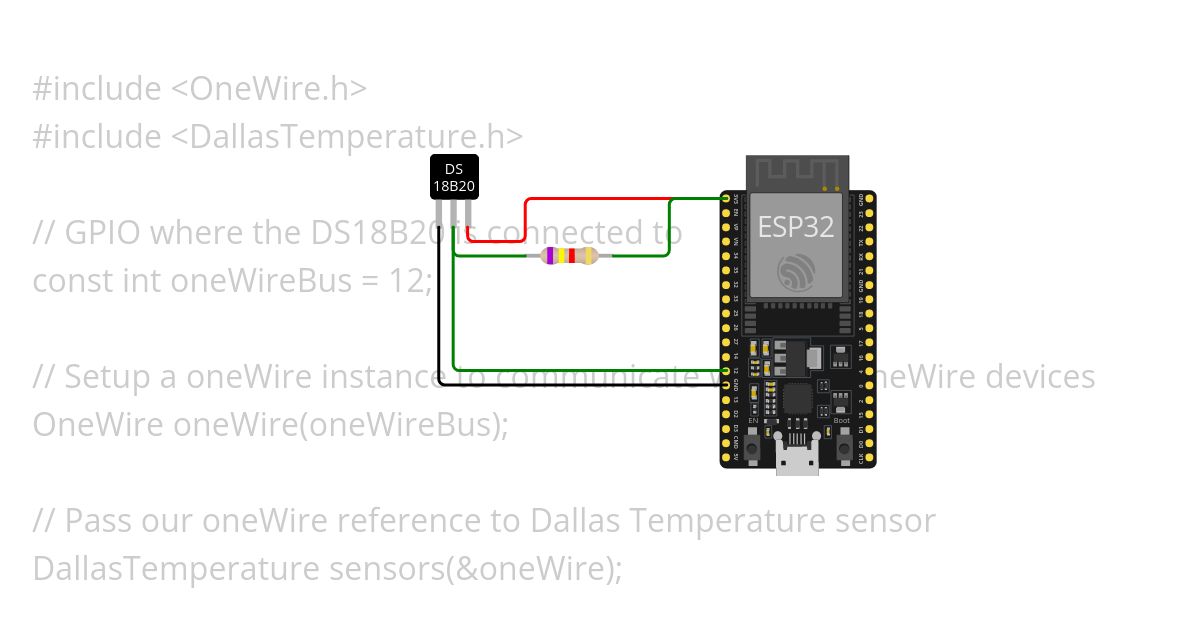 DS18B20 gk bisa pake esp 32 biasa simulation