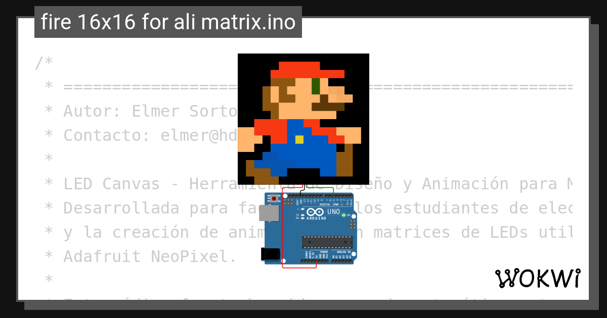 fire 16x16 for ali matrix.ino - Wokwi ESP32, STM32, Arduino Simulator