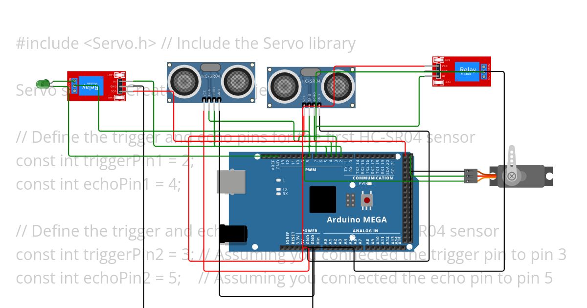 arduino mega and relay module simulation