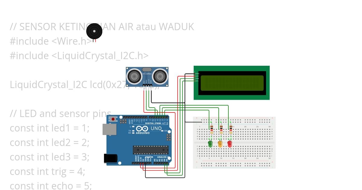 Pengukur Ketinggian Air atau Waduk simulation