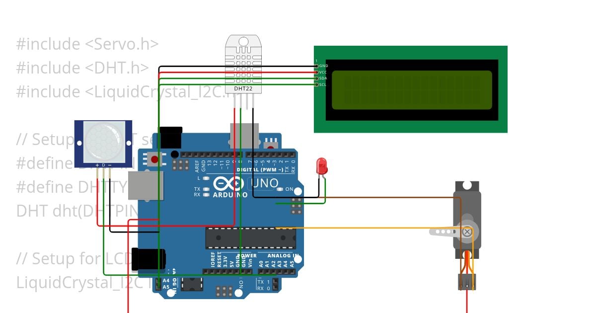 IR sensor Servo Control Baby Monitor simulation