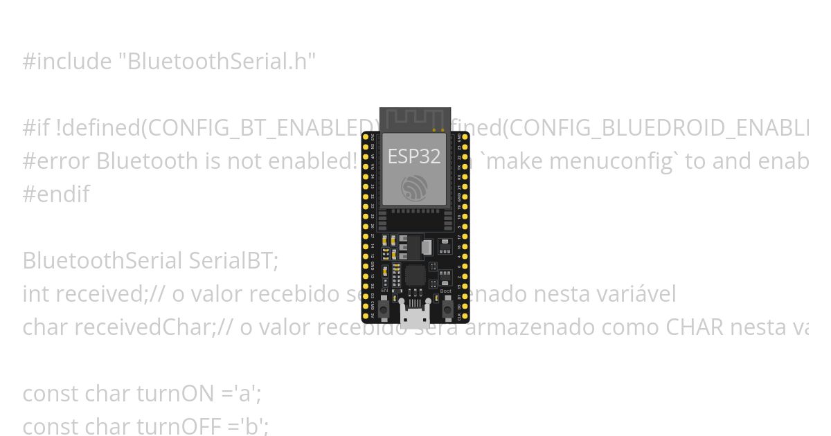 Bluetooth ESP32 LED D2 simulation