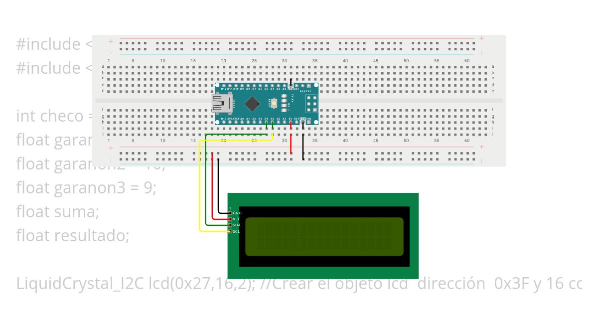 Variables_LCD I2C con Arduino nano  simulation