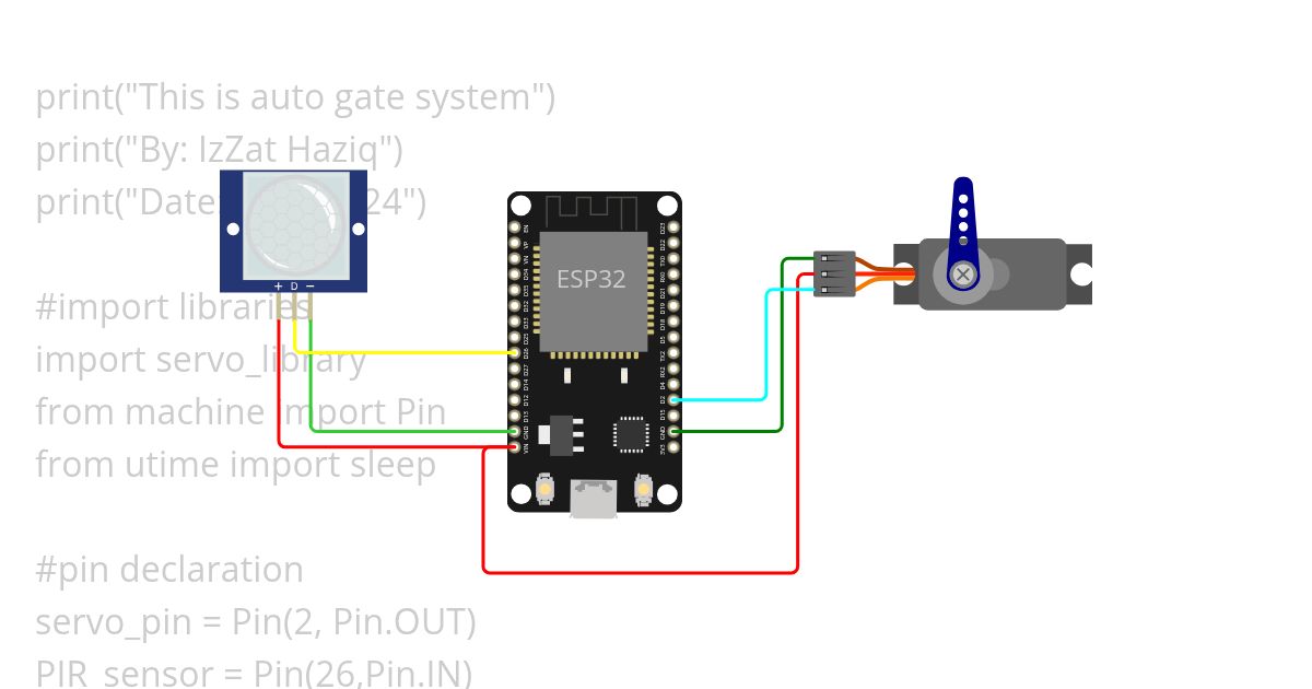 ServoMotor + PIR simulation