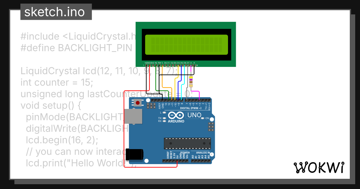 LCD Display - Wokwi ESP32, STM32, Arduino Simulator