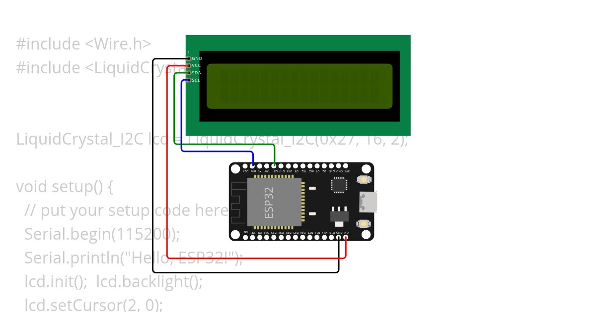 I2C LCD simulation