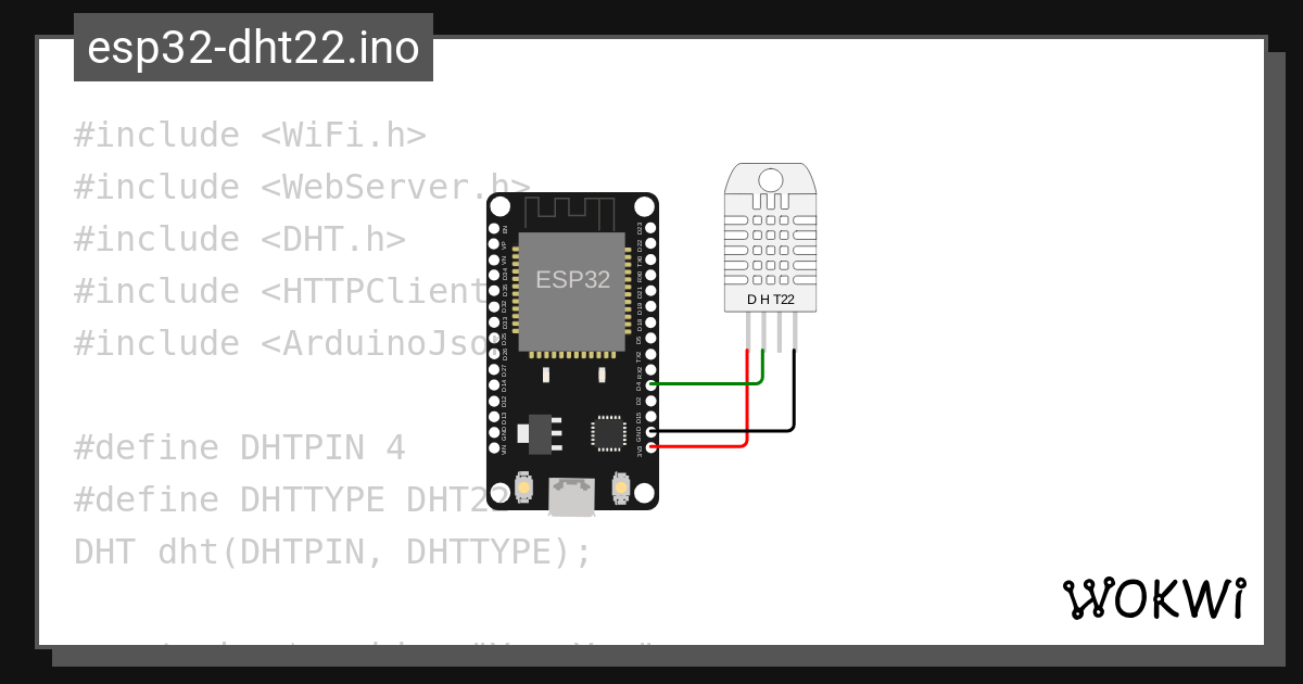 Esp32 dht22 webserver ino wokwi esp32 stm32 arduino simulator