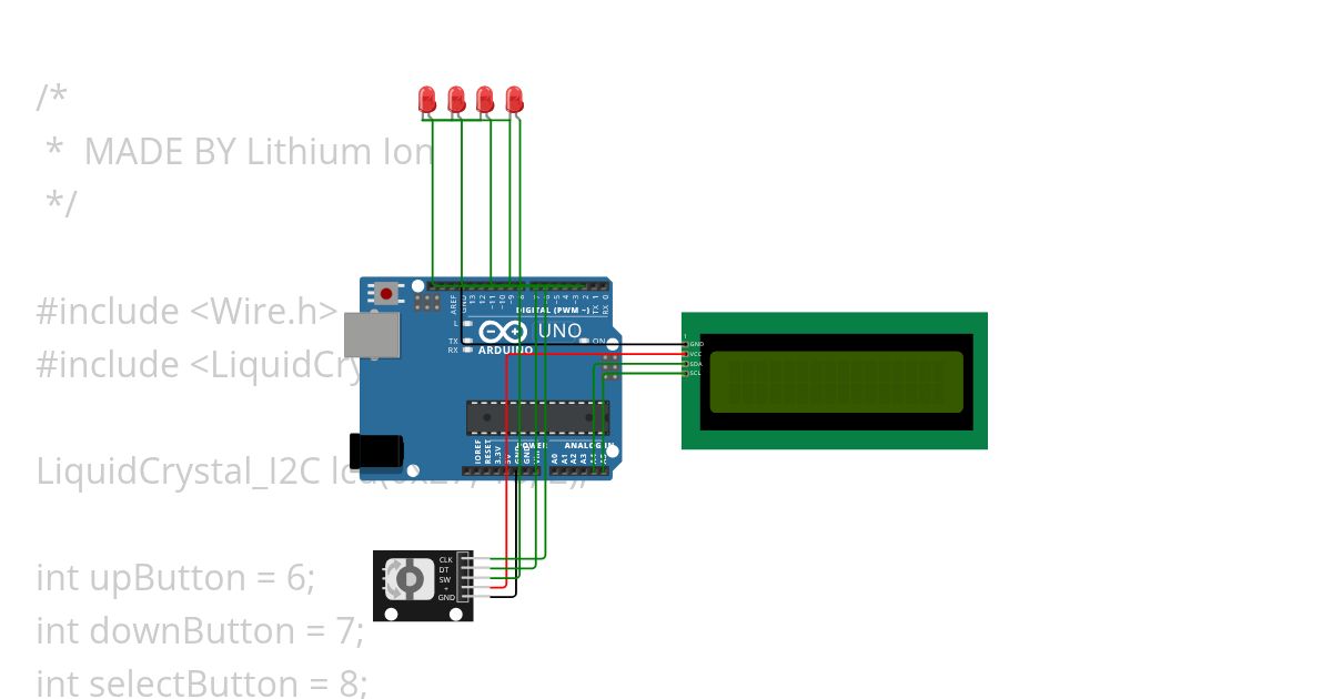 LCD menu ROTARY 4 LED Copy simulation