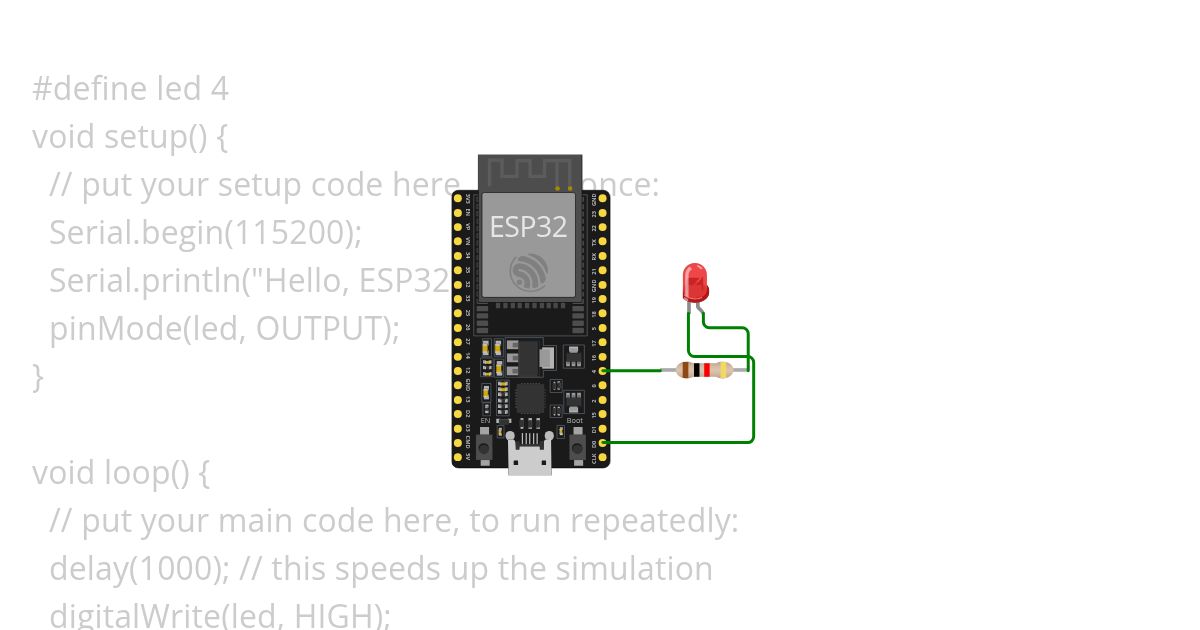 led interfacing ESP32 simulation