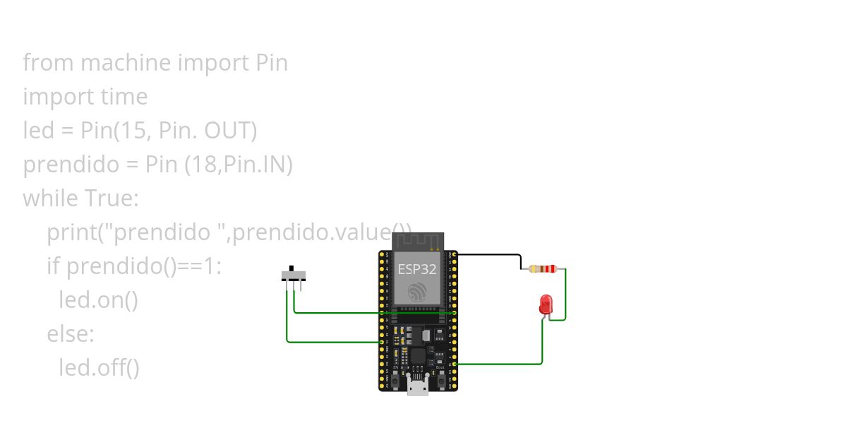 3) LED Y PULSADOR simulation
