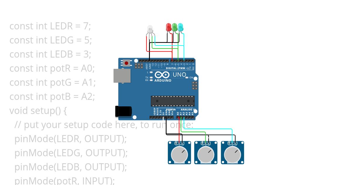 Arduino potentiometer control LED simulation