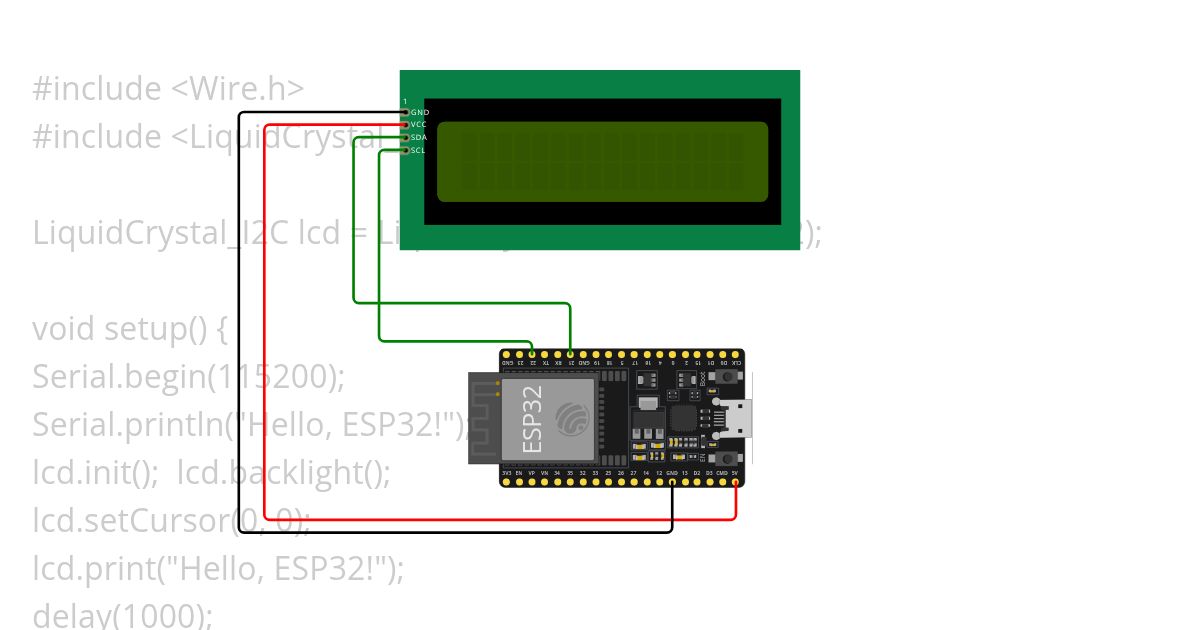 I2C LCD  simulation