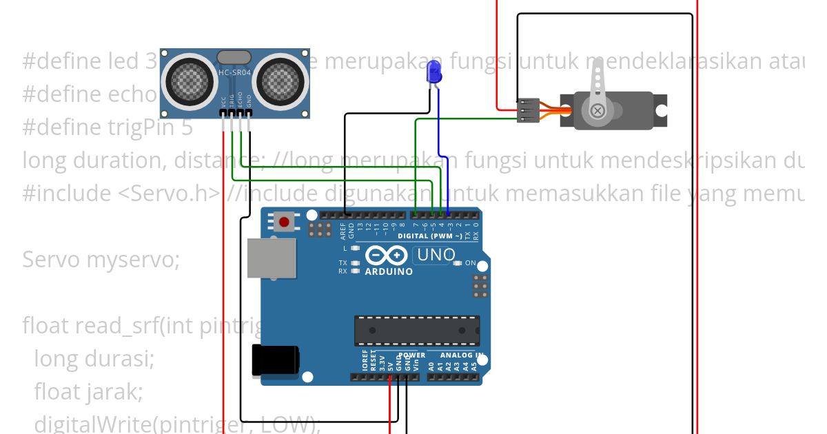 Tempat Sampah Otomatis arduino uno simulation