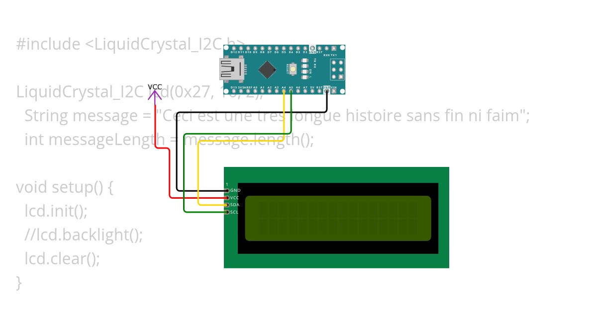 P2: afficheur LCD i2c simulation