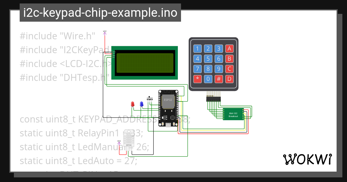 i2c-keypad-chip-example.ino Cop - Wokwi ESP32, STM32, Arduino Simulator image.
