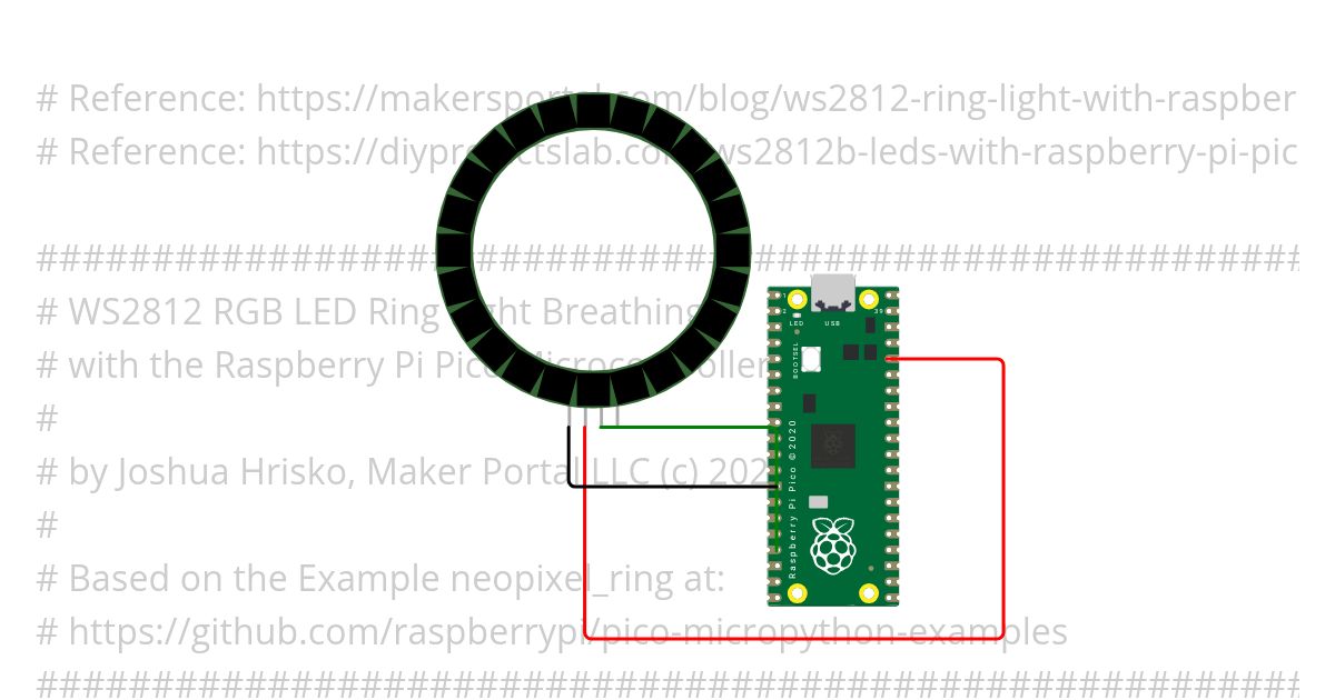 NeoPixel LED Ring 彩虹特效-1 Micropython simulation