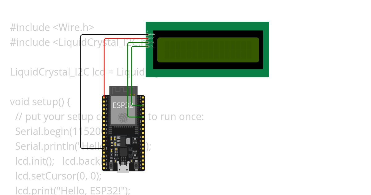 I2C LCD simulation