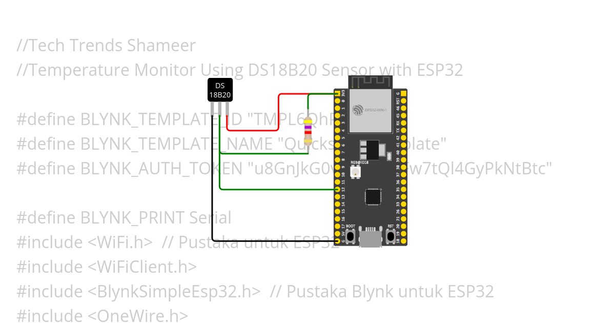 DS18B20 esp 32 s2 simulation