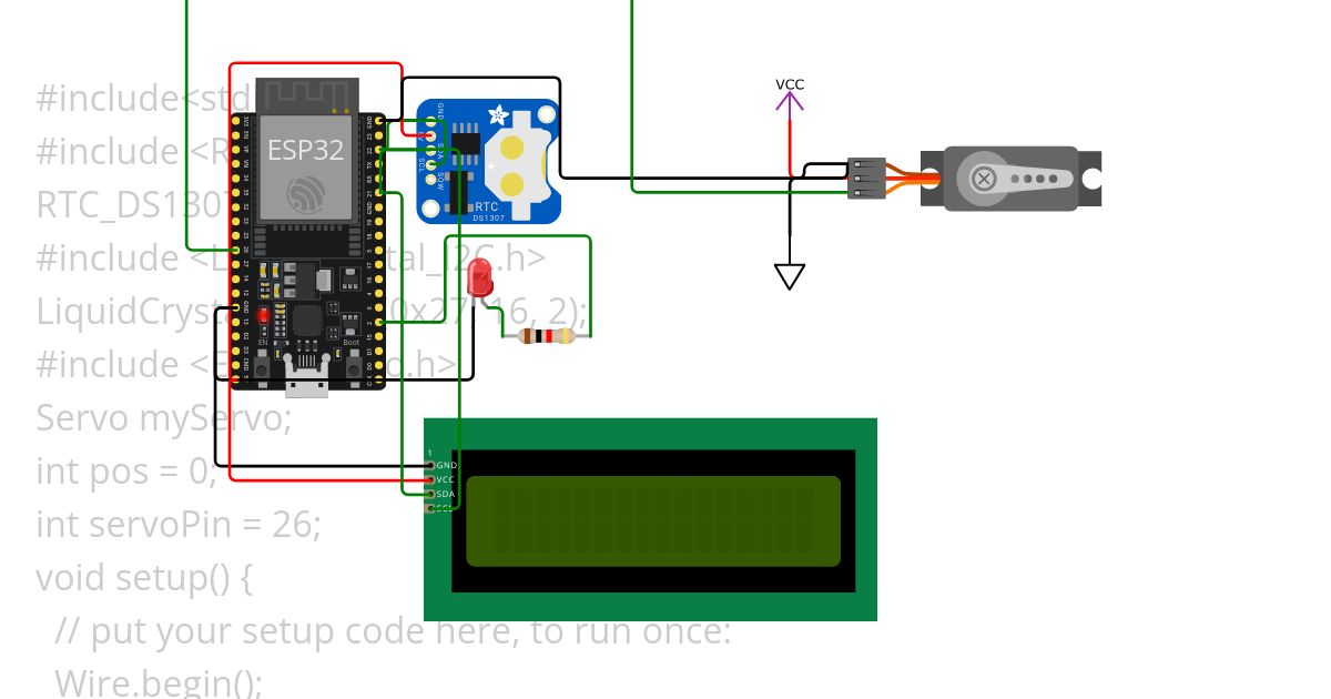 RTC WITH SERVO Coba esp 32 s2 simulation