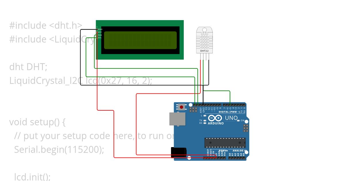 Dht pin 5 x LCD simulation