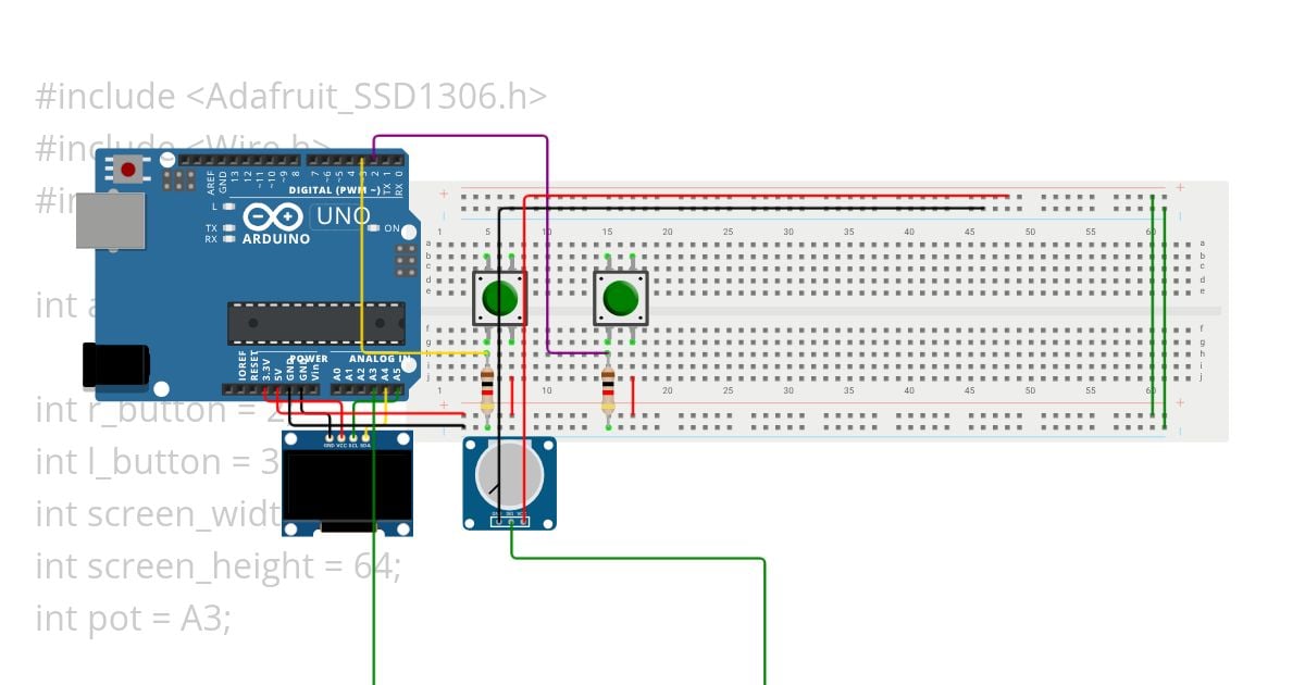OLED Screen Potentiometer simulation