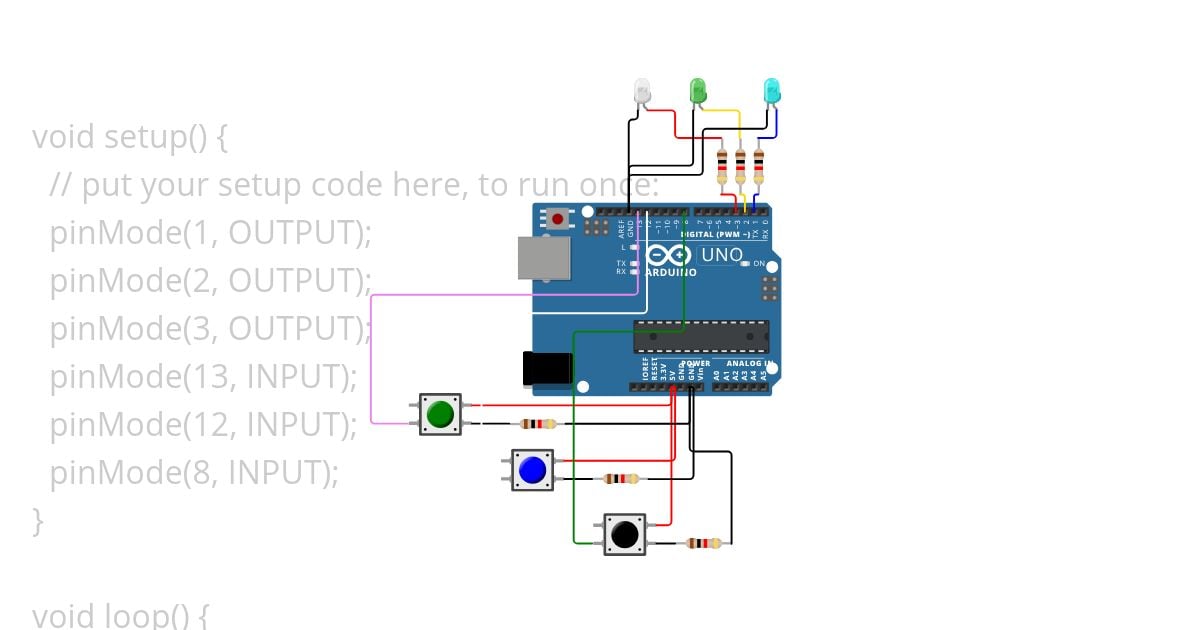 3 switch for 3 led simulation