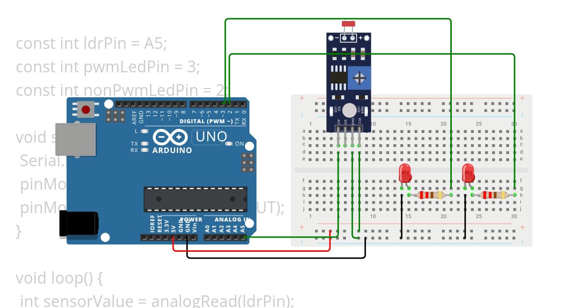 Sensor LDR ( Percobaan 2) simulation