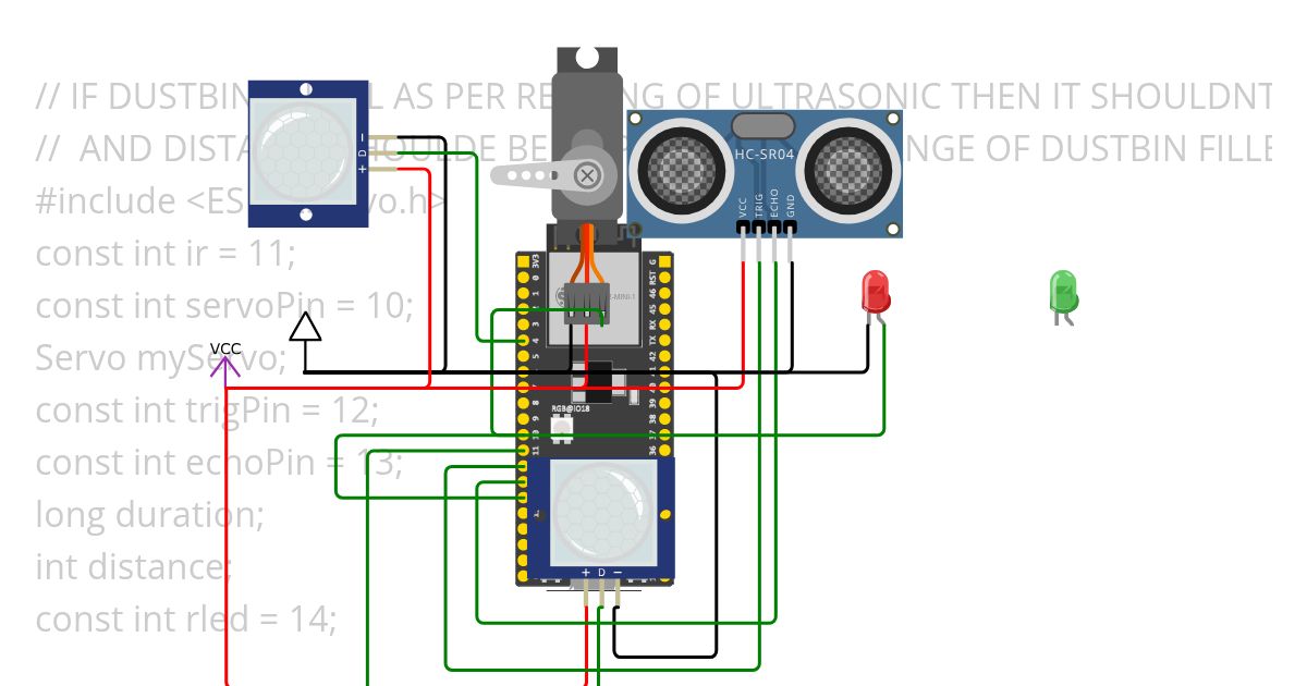 SMART DUSTBIN UPYTHON simulation