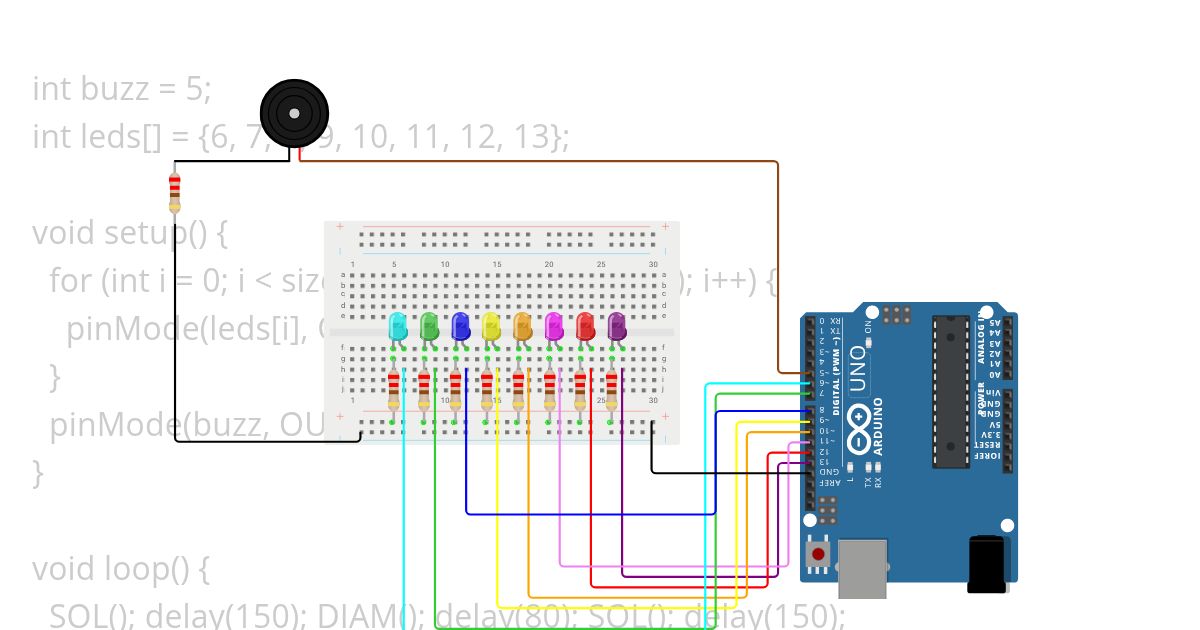 Project LED dan Buzzer simulation