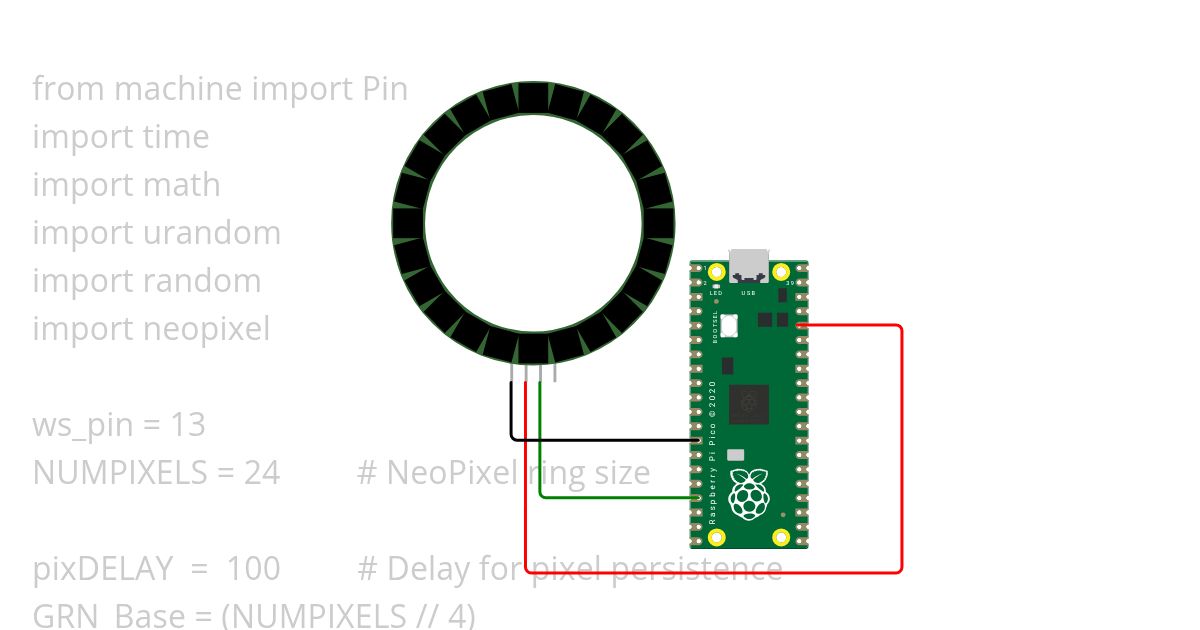 NeoPixel LED Ring 彩虹特效-2 Micropython simulation