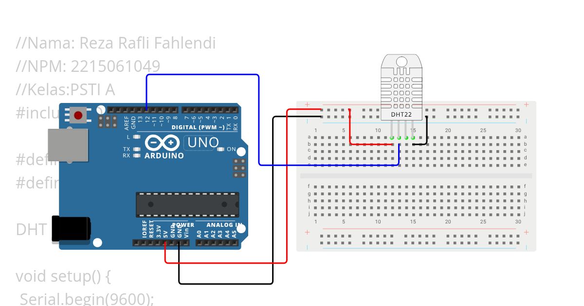 projek sensor suhu dan kelembaban simulation