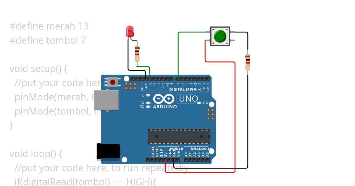 button dan led simulation